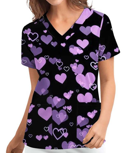 Blusa Tipo Camiseta En V Para Mujer, Uniforme, Ropa De Traba