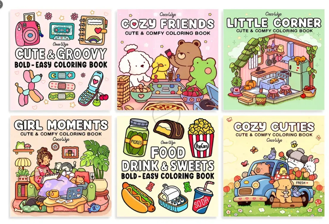 6 Pcs Libro Para Colorear Libreta De Dibujo 288 Dibujos