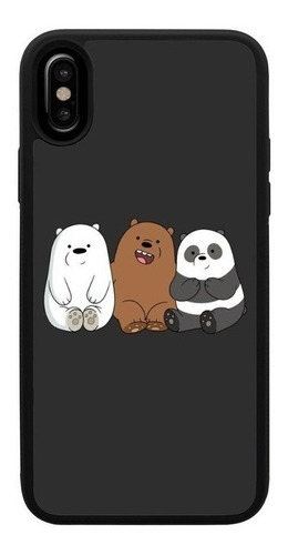 Funda Uso Rudo Tpu Para iPhone Osos Escandalosos Fondo Negro