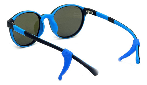 Anteojos Sol Rusty Woah Kids Niño Niña Polarizado Gafas Lente Azul Espejado Varilla Negro Armazón C168-r.blue Pol Tweens Diseño Redondo