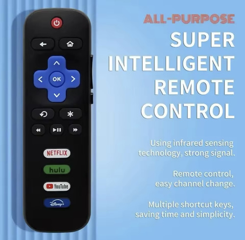 Control Remoto Compatible Roku Pantalla Smart Tv