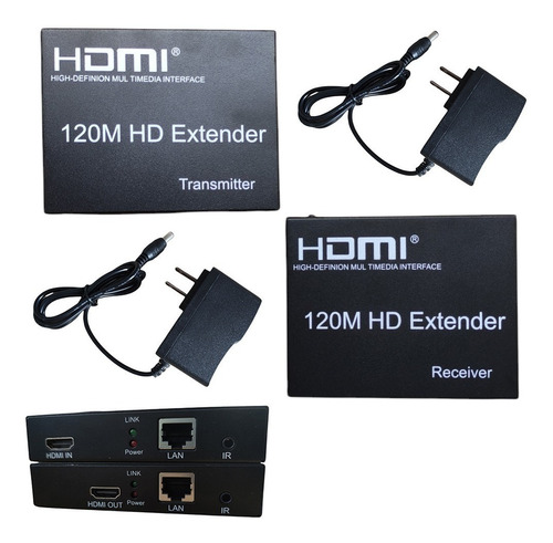 Extensión Extender Hdmi A Rj45 Utp Cat 5 6 Hasta 120 Metros 