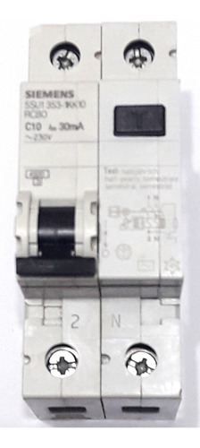 Disjuntor Dr 5su1 353-1kk10 10 A 30ma Bipolar Siemens