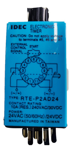 Timer Idec Temporizador Rte-p2ad24 Multifunción 24ac/dc 10a