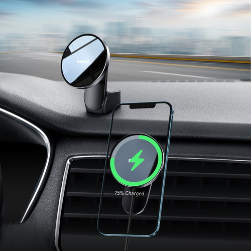 Imagen 2 de 8 de Cargador Soporte Inalambrico Magnetico Para Auto iPhone