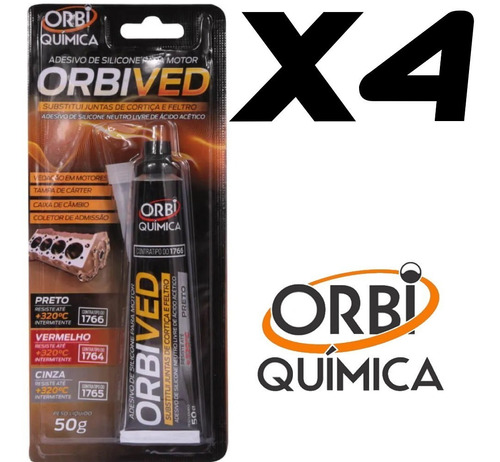 Orbived Adesivo De Silicone Para Motor Orbi Quimica C/4