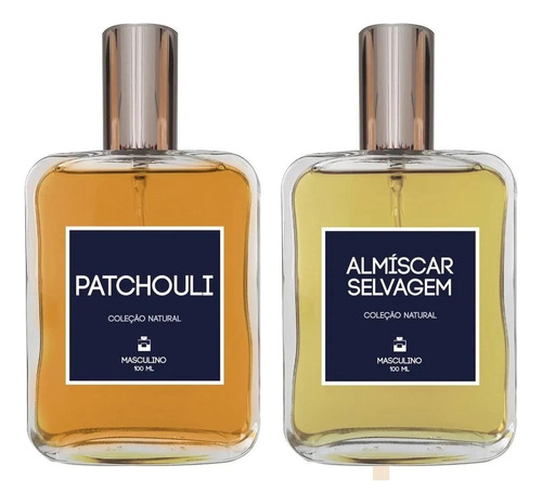 Kit Perfumes Anos 70 Masculinos - Patchouli + Almíscar 100ml