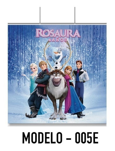 Frozen Lona Frozen Elsa Anna 2x2 Con Datos De Tu Festejado