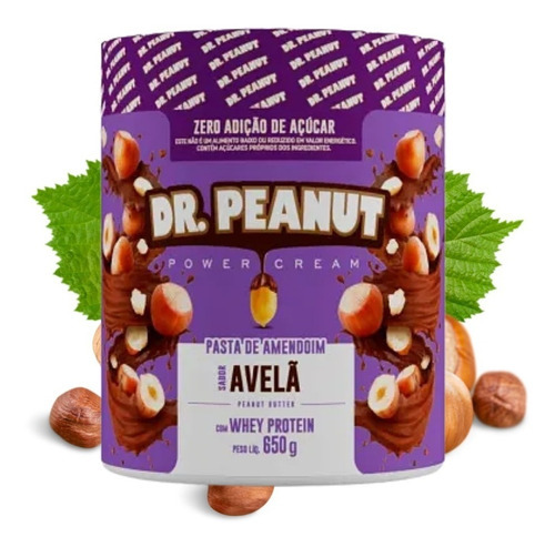 Pasta De Amendoim Dr Peanut 650gr +energia Sabor Avelã
