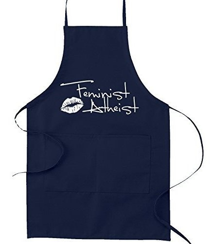 Feminist Atheist Kitchen Apron - Navy