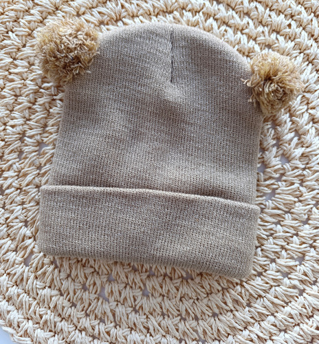 Gorro De Lana Para Bebe Gorrito De Invierno Bebe Pompon Marrón Claro Pompon 9 Unico Lana Cashmilon