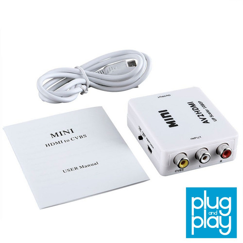 Imagen 3 de 3 de Adaptador Convertidor De Rca A Hdmi - Audio Y Video + Usb