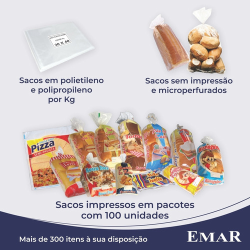 Sacos Para Biscoito Polvilho Azul Com 100 Unidades 18x48 Cm