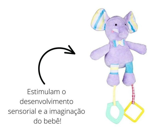 Pelucia Com Atividades Mima Bebe Elefante - Multikids Baby