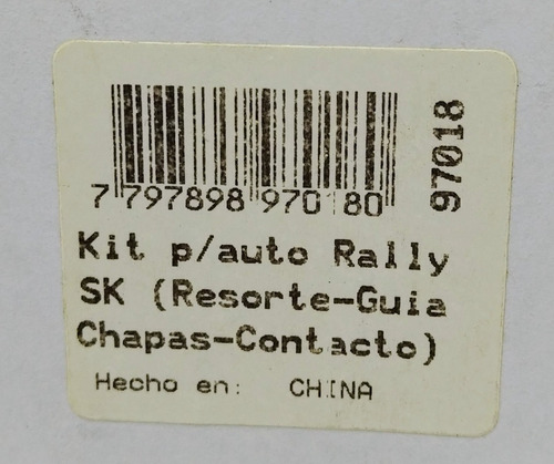 Imagen 2 de 3 de Kit Auto Rally Resorte Guia Chapa Scalextric 1/32 Sk 97018