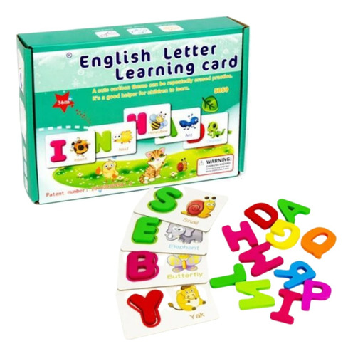 Juego Didáctico Tarjetas Madera Aprendizaje Abc Inglés.f