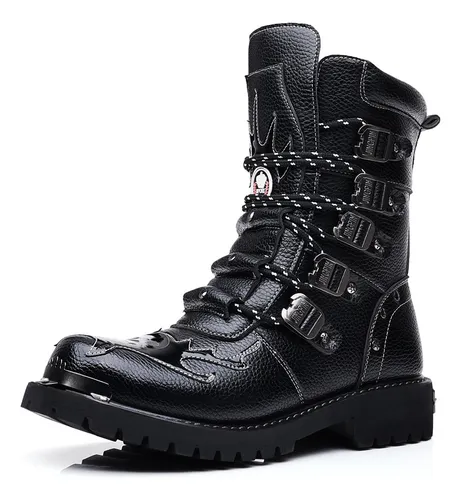 comprar Botas De Moto Para Hombre A Media Pantorrilla Punk Rock Punk