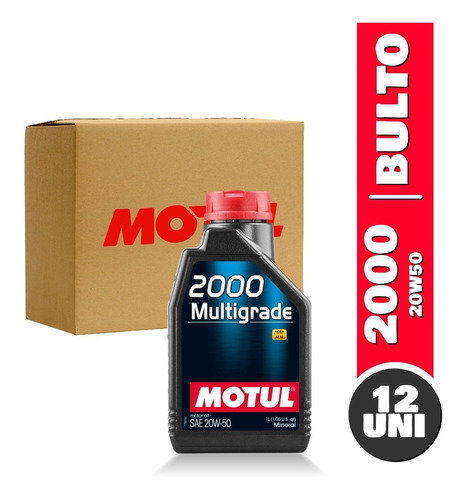Aceite Motor 20w50 Mineral 2000 Multigrade Motul 1lt Caja