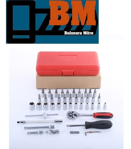 Juego Tubos Puntas Llave Crique Enc 1/4'' 46 Piezas Ruhlmann