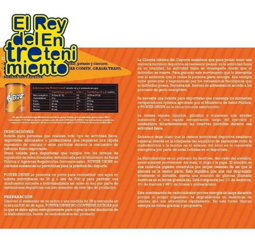 Imagen 4 de 4 de Bebida Energizante Power Drink Mineral Deportistas - El Rey