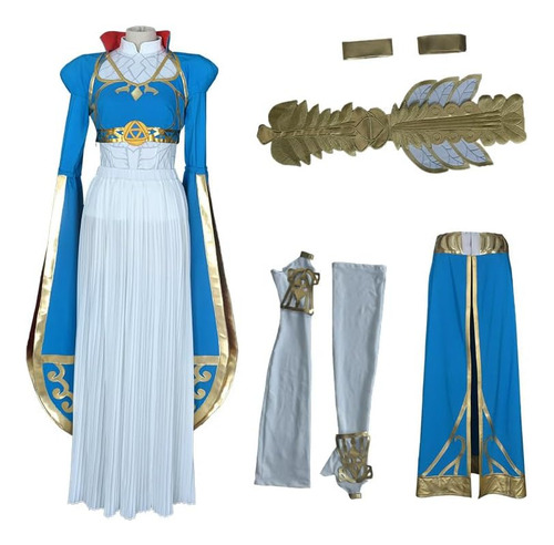 Miccostumes - Disfraz De Princesa Link Para Mujer, Color Azu