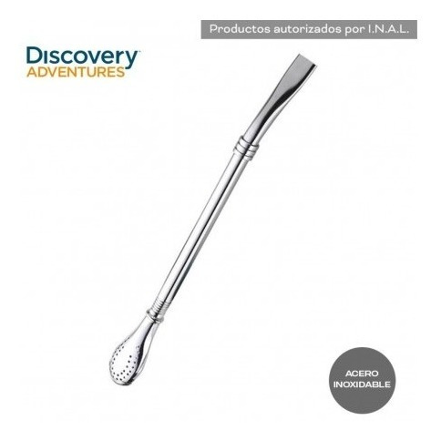 Imagen 3 de 7 de Bombilla Mate Acero Inoxidable Discovery A Rosca Limpieza