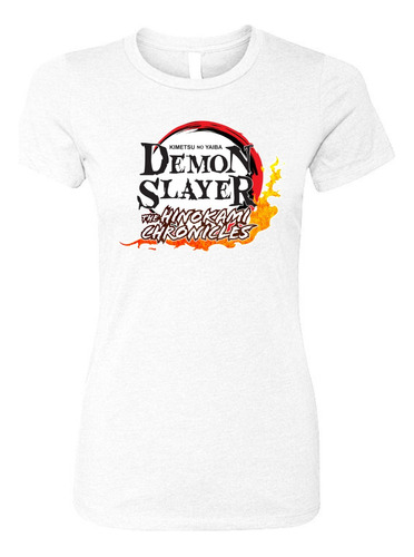 Camiseta Escudo Demon Slayer Femenina White Serie Dama Xgt