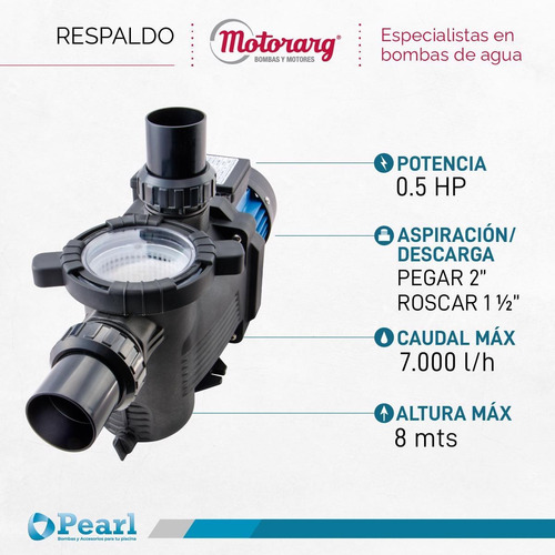 Imagen 2 de 10 de Combo Filtro Arena Fs40 + Bomba Pileta Pearl 0.33 Hp
