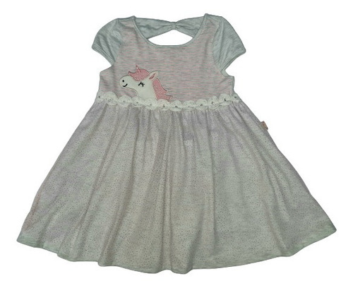 Vestido Gris Falda Tul Rojo Y Blusa Rayas Fucsia Unicornio