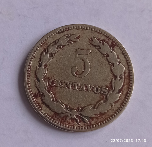 Moneda 5 Centavos República De El Salvador 1952