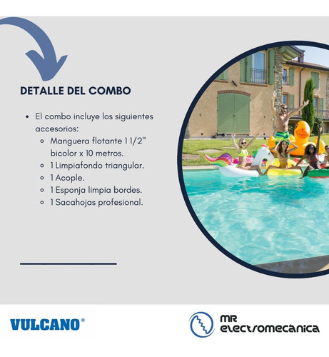Imagen 2 de 10 de Kit Limpieza Vulcano: Ideal Pileta Material O Fibra Vidrio