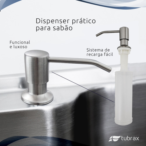Cuba Pia Cozinha Gourmet Luxo Aço Inox 304 Com Acessórios