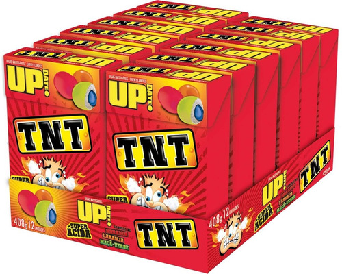 4 Displays Goma De Mascar Up Date Tnt Ácida - 12 Unid X 34g