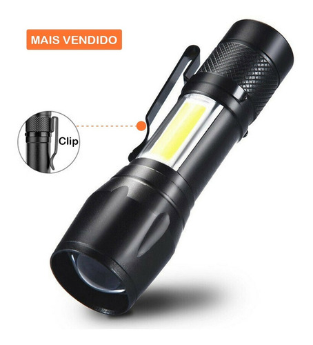 Imagem 1 de 6 de Mini Lanterna Tática Police Usb Recarregável Profissional