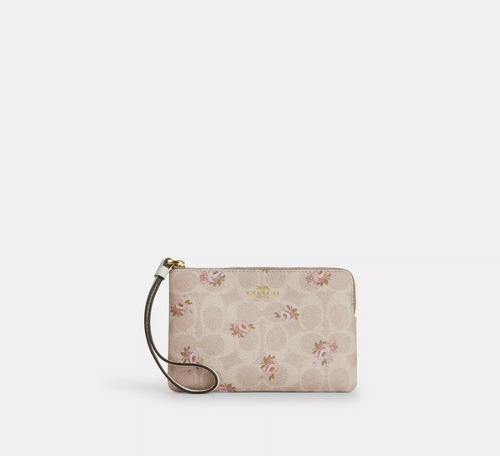 Monedero Coach Wristlet Signature Canvas With Floral Print