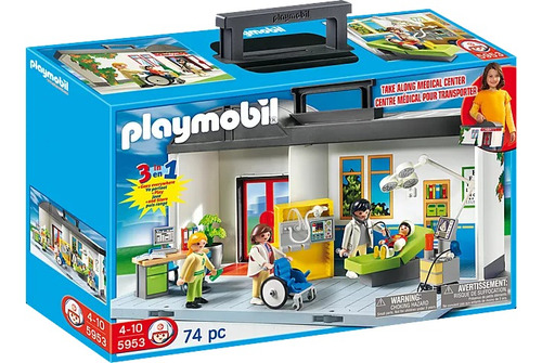 Figura Armable Playmobil City Life Take Along Hospital 74 Pc