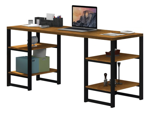 Mesa Para Computador Innovare 4 Prateleiras Cor Marrom