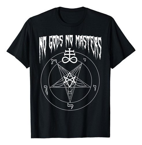 No Gods No Masters Camiseta Satánica Baphomet Devil