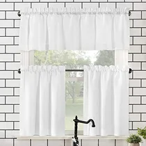 Comprar Cortinas Y Persianas 3 Cortinas De Cocina De Microfibra