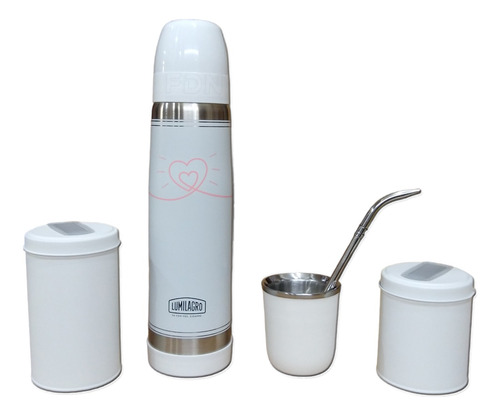 Termo Corazones 1 + Mate Blanco + B350 + Latas - Fdn