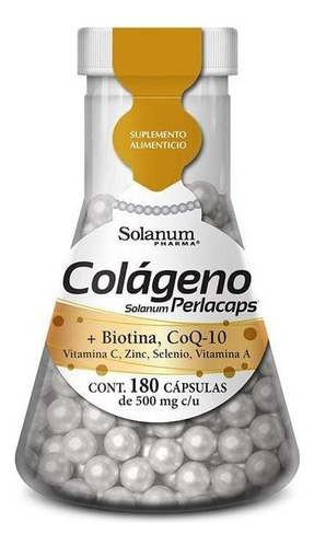 Colágeno  CoQ-10 180 Cápsulas Solanum Colágeno  Coenzima Q-10 Biotina Vitaminas y Minerales