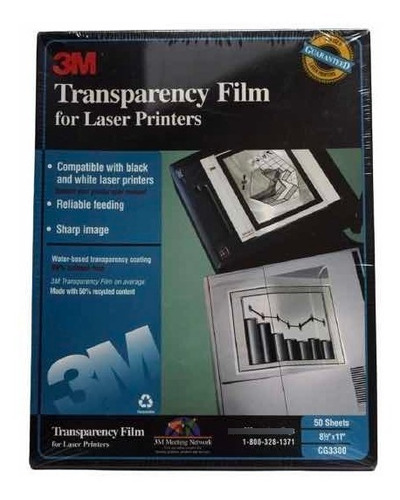 Transparencias O Acetatos Para Impresoras Laser 3m Cg3300.