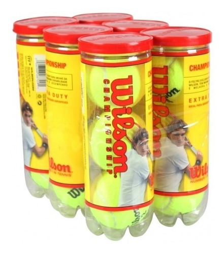 Bola De Tenis Wilson Championship - Pack 18 Bolas - 06 Tubos