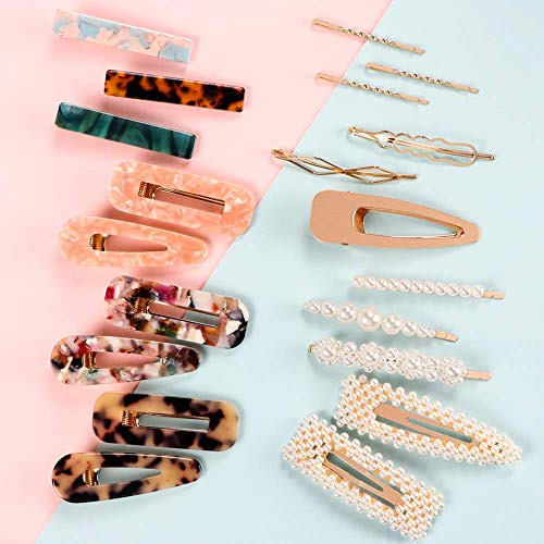 Syeenify Fashion Hair Clips Set, 20 Pcs Pearl Hair Kyx2s