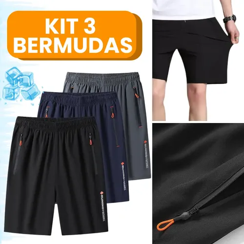 Kit 3 Shorts Fitness Secagem Rápida Basquete/corrida