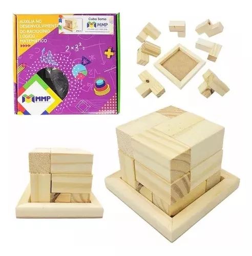 Cubo Madeira Encaixe Quebra Cabeça Puzzle Tetris Wood Rubiks