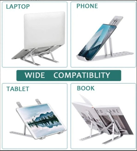 Soporte De Aluminio Portátil Notebook, Laptop, Tablet, Multi