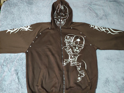 Chamarra 4xl Ablanche Calavera Hallowen Reflejante Moda 