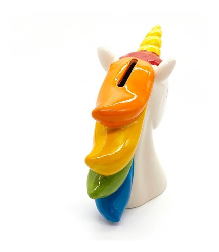 Imagen 3 de 3 de Alcancía Unicornio Arcoiris