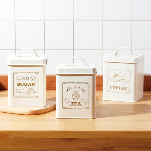 Juego De Recipientes Para Mostrador De Cocina De 3 Lechoso
